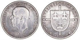 Monedas Extranjeras
Suecia Gustavo V
5 Kroner. AR. 1935. 24.80g. KM.806. Tonalidad y rayitas. (MBC-/MBC).