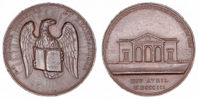 Medallas
Medalla. Estaño. (1803). Pacificación de Suiza. 34.55g. 47.00mm. Golpecitos en canto. (MBC).