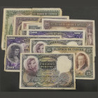 Billetes
Guerra Civil-Zona Republicana, Banco de España
Lotes de Conjunto
Lote de 12 billetes. 100 Pesetas 1925, 25 Pesetas 1926