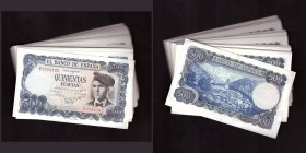 Billetes
Francisco Franco, Banco de España
500 Pesetas. 23 julio 1971. Serie E. Taco de 99 billetes correlativos (faltaría la cinta de la FNMT y el ...