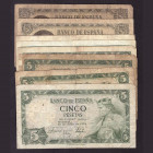 Billetes
Francisco Franco, Banco de España
5 Pesetas. Lote de 8 billetes. 1951 (2) y 1954 (6). BC- a MC.