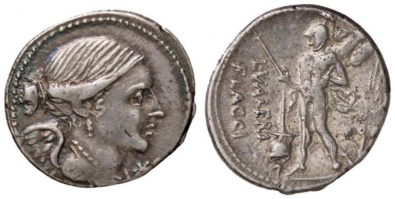ROMANE REPUBBLICANE - VALERIA - C. Valerius C. f. Flaccus (140 a.C.) - Denario -...
