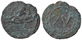 ROMANE IMPERIALI - Tiberio (14-37) - Tessera - Scena erotica /R XV entro corona Buttrey 7 (AE g. 3,46) Ø 23
MB