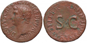 ROMANE IMPERIALI - Druso († 23) - Asse - Testa a s. /R SC entro corona C. 2; RIC 45 (AE g. 9,74)
bel BB