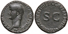 ROMANE IMPERIALI - Germanico († 19) - Asse - Testa a s. /R SC entro scritta C. 4 (AE g. 12,32) Ritocchi
bel BB