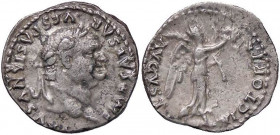 ROMANE IMPERIALI - Vespasiano (69-79) - Quinario - Testa laureata a d. /R La Vittoria andante a d. con corona e palma C. 614 (20 Fr.) (AG g. 1,44)
BB...