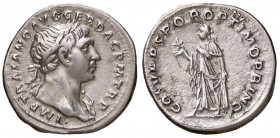 ROMANE IMPERIALI - Traiano (98-117) - Denario - Testa laureata a d. /R La Speranza andante a s. con un fiore e si alza la veste C. 84 (AG g. 3,36)
BB...