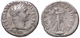 ROMANE IMPERIALI - Traiano (98-117) - Denario - Testa laureata a d. /R La Vittoria andante a ds. con corona e palma (AG g. 3,21)
BB