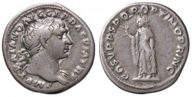 ROMANE IMPERIALI - Traiano (98-117) - Denario - Testa laureata a d. /R La Speranza andante a s. con un fiore e si alza la veste C. 84 (AG g. 3,42)
BB