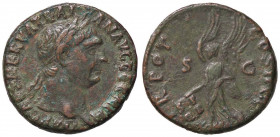 ROMANE IMPERIALI - Traiano (98-117) - Asse - Testa laureata a d. /R La Vittoria andante a s. con palma e scudo (AE g. 10,99)
BB+