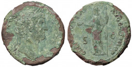 ROMANE IMPERIALI - Adriano (117-138) - Asse - Busto drappeggiato a d. /R La Clemenza stante a s. con patera e scettro C. 223 (AE g. 12,02)
MB-BB