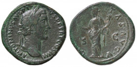 ROMANE IMPERIALI - Antonino Pio (138-161) - Sesterzio - Busto laureato a d. /R La Liberalità stante a s. con tessera e cornucopia C. 508 (AE g. 26,8)...