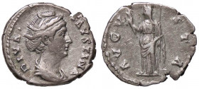 ROMANE IMPERIALI - Faustina I (moglie di A. Pio) - Denario - Busto drappeggiato e diademato a d. /R Cerere stante a s. con torcia e scettro C. 96; RIC...