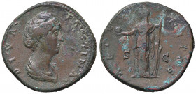 ROMANE IMPERIALI - Faustina I (moglie di A. Pio) - Sesterzio - Busto drappeggiato a d. /R L'Eternità stante a s. con globo e timone C. 37 (AE g. 29,53...