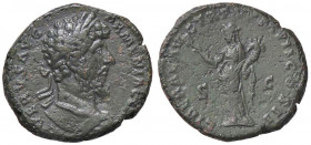 ROMANE IMPERIALI - Marco Aurelio (161-180) - Asse - Testa laureata a d. /R La Liberalità stante a s. con tessera e cornucopia C. 409 (AE g. 11,29) Por...