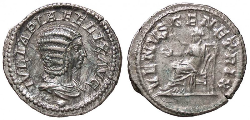 ROMANE IMPERIALI - Giulia Domna (moglie di S. Severo) - Denario - Busto drappegg...