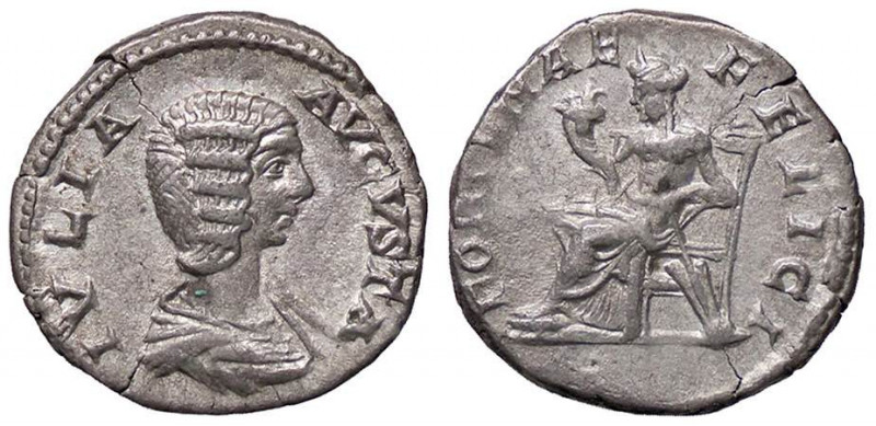 ROMANE IMPERIALI - Giulia Domna (moglie di S. Severo) - Denario - Busto drappegg...