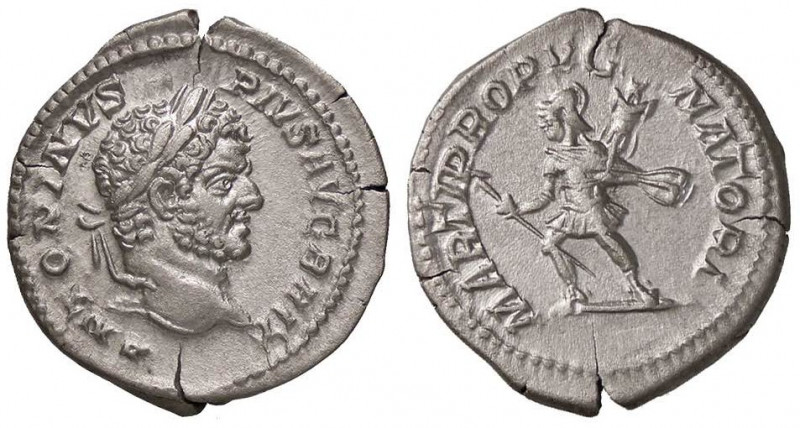 ROMANE IMPERIALI - Caracalla (198-217) - Denario - Testa laureata a d. /R Marte ...