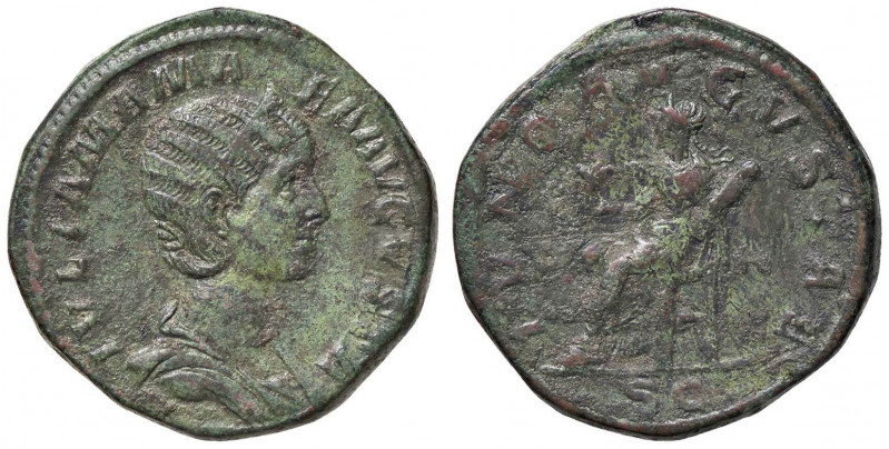 ROMANE IMPERIALI - Giulia Mamea (madre di A. Severo) - Sesterzio - Busto diadema...