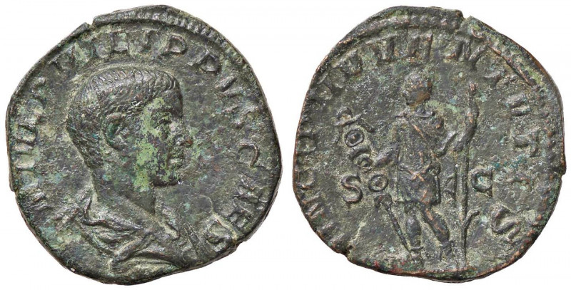 ROMANE IMPERIALI - Filippo II (247-249) - Sesterzio - Busto drappeggiato a d. /R...