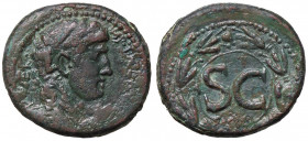 ROMANE PROVINCIALI - Augusto (27 a.C.-14 d.C.) - AE 24 (Antiochia) - Testa nuda a d. /R SC entro corona S. Cop. 152; Sear 4260 (AE g. 16,69)
BB-SPL