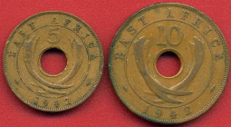 ESTERE - AFRICA ORIENTALE BRITANNICA - Giorgio VI (1936-1952) - 10 Cents 1942 CU Assieme a 5 cents 1942 - Lotto di 2 monete
med. BB