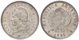 ESTERE - ARGENTINA - Repubblica - 20 Centavos 1882 Kr. 27 AG Metallo brillante
FDC