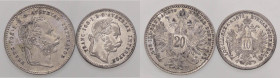 ESTERE - AUSTRIA - Francesco Giuseppe (1848-1916) - 20 Kreuzer 1870 Kr. 2212 AG Assieme a 10 kreuzer 1872 - Lotto di 2 monete
SPL÷FDC