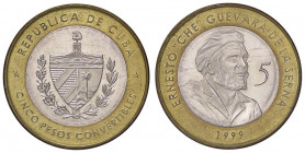 ESTERE - CUBA - Repubblica - Peso 1999 Kr. 730 Bimetalliche
FS