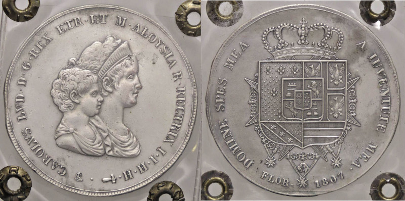 ZECCHE ITALIANE - FIRENZE - Carlo Ludovico di Borbone (1803-1807) - Dena 1807 Pa...