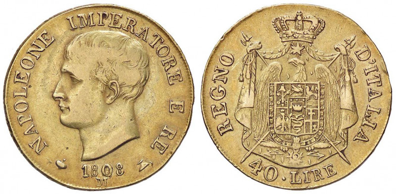 ZECCHE ITALIANE - MILANO - Napoleone I, Re d'Italia (1805-1814) - 40 Lire 1808 P...