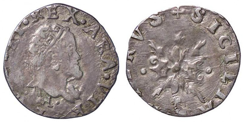 ZECCHE ITALIANE - NAPOLI - Filippo II (1554-1598) - Mezzo carlino (AG g. 1,06)
...
