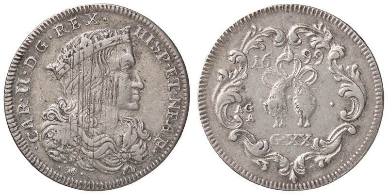 ZECCHE ITALIANE - NAPOLI - Carlo II, secondo periodo (1675-1700) - Tarì 1699 P.R...