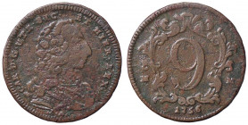 ZECCHE ITALIANE - NAPOLI - Carlo di Borbone (1734-1759) - 9 Cavalli 1756 P.R. 56; Mont. 94 R CU
qBB/BB