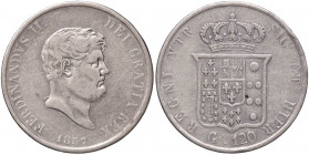 ZECCHE ITALIANE - NAPOLI - Ferdinando II di Borbone (1830-1859) - Piastra 1857 P.R. 86; Mont. 808/816 AG
qBB/BB