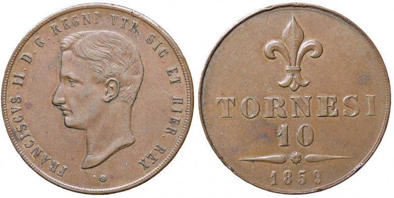 ZECCHE ITALIANE - NAPOLI - Francesco II di Borbone (1859-1860) - 10 Tornesi 1859...