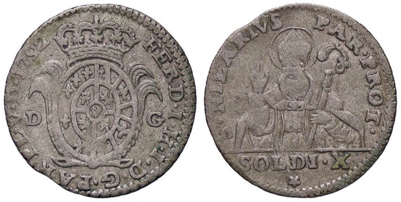 ZECCHE ITALIANE - PARMA - Ferdinando di Borbone (1765-1802) - 10 Soldi 1792 CNI ...