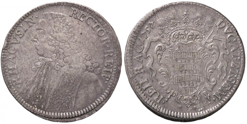 ZECCHE ITALIANE - RAGUSA - Monete con data (1592-1806) - Tallero rettorale 1757 ...