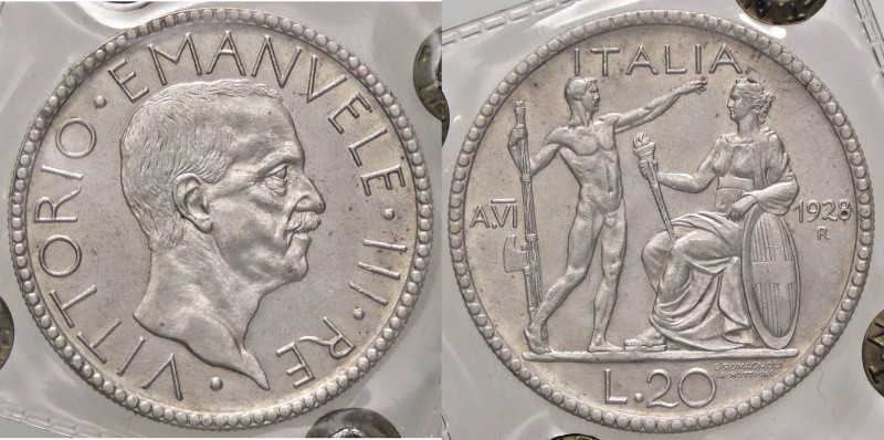 SAVOIA - Vittorio Emanuele III (1900-1943) - 20 Lire 1928 A VI Littore Pag. 673;...