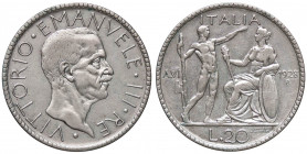 SAVOIA - Vittorio Emanuele III (1900-1943) - 20 Lire 1928 A VI Littore Pag. 673; Mont. 67 R AG
BB/BB+