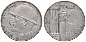 SAVOIA - Vittorio Emanuele III (1900-1943) - 20 Lire 1928 Elmetto Pag. 680; Mont. 76 NC AG
BB/BB+