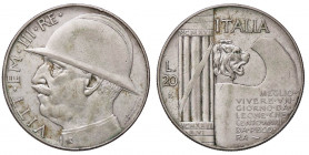 SAVOIA - Vittorio Emanuele III (1900-1943) - 20 Lire 1928 Elmetto Pag. 680; Mont. 76 NC AG Colpetto
BB/BB+