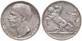 SAVOIA - Vittorio Emanuele III (1900-1943) - 10 Lire 1927 * Biga Pag. 692; Mont. 89 AG
qSPL/SPL