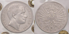 SAVOIA - Vittorio Emanuele III (1900-1943) - 2 Lire 1902 Aquila Pag. 726; Mont. 141 R AG Sigillata Giovanni Gaudenzi
BB+
