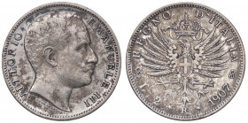 SAVOIA - Vittorio Emanuele III (1900-1943) - 2 Lire 1907 Aquila Pag. 731; Mont. 146 AG Patina non uniforme
BB/BB+
