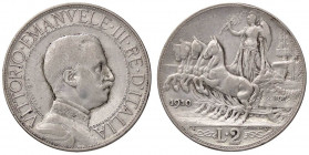 SAVOIA - Vittorio Emanuele III (1900-1943) - 2 Lire 1910 Quadriga lenta Pag. 733; Mont. 148 R AG
BB