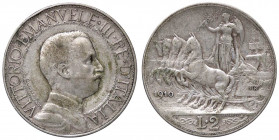 SAVOIA - Vittorio Emanuele III (1900-1943) - 2 Lire 1910 Quadriga lenta Pag. 733; Mont. 148 R AG
qBB/BB