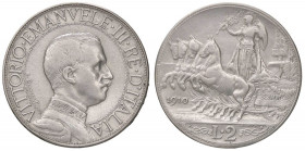 SAVOIA - Vittorio Emanuele III (1900-1943) - 2 Lire 1910 Quadriga lenta Pag. 733; Mont. 148 R AG
qBB