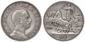 SAVOIA - Vittorio Emanuele III (1900-1943) - 2 Lire 1911 Quadriga lenta Pag. 734; Mont. 149 RR AG
qBB