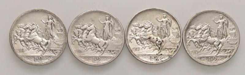 SAVOIA - Vittorio Emanuele III (1900-1943) - 2 Lire 1914÷17 Quadriga Briosa Pag....